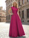 Simple Satin Mother of the Bride Dresses with Short Sleeves