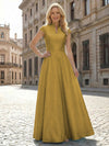 Simple Satin Mother of the Bride Dresses with Short Sleeves