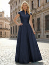 Simple Satin Mother of the Bride Dresses with Short Sleeves