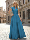 Simple Satin Mother of the Bride Dresses with Short Sleeves