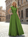 Simple Satin Mother of the Bride Dresses with Short Sleeves