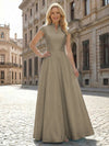 Simple Satin Mother of the Bride Dresses with Short Sleeves