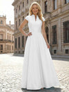 Simple Satin Mother of the Bride Dresses with Short Sleeves