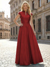 Simple Satin Mother of the Bride Dresses with Short Sleeves