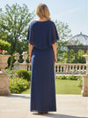 3 Pieces Chiffon Pantsuit V Neck Mother of the Bride Dresses with Caps