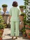 2 Pieces Chiffon Pantsuit Asymmetric Neck Mother of the Bride Pantsuits with Tiered
