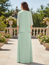 2 Pieces Chiffon A-Line Crew Neck Mother of the Bride Dresses with Jacket