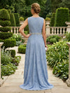 Jacquard A-Line Mother of the Bride Dresses with Sash