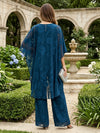 3 Pieces Tulle Pantsuit Crew Neck Mother of the Bride Pantsuits with Caps