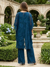 3 Pieces Tulle Pantsuit Crew Neck Mother of the Bride Pantsuits with Caps