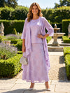 3 Pieces Jacquard A-Line Crew Neck Mother of the Bride Dresses with Jacket