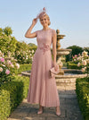 Chiffon A-Line Crew Neck Mother of the Bride Dresses with Delicate Pleated