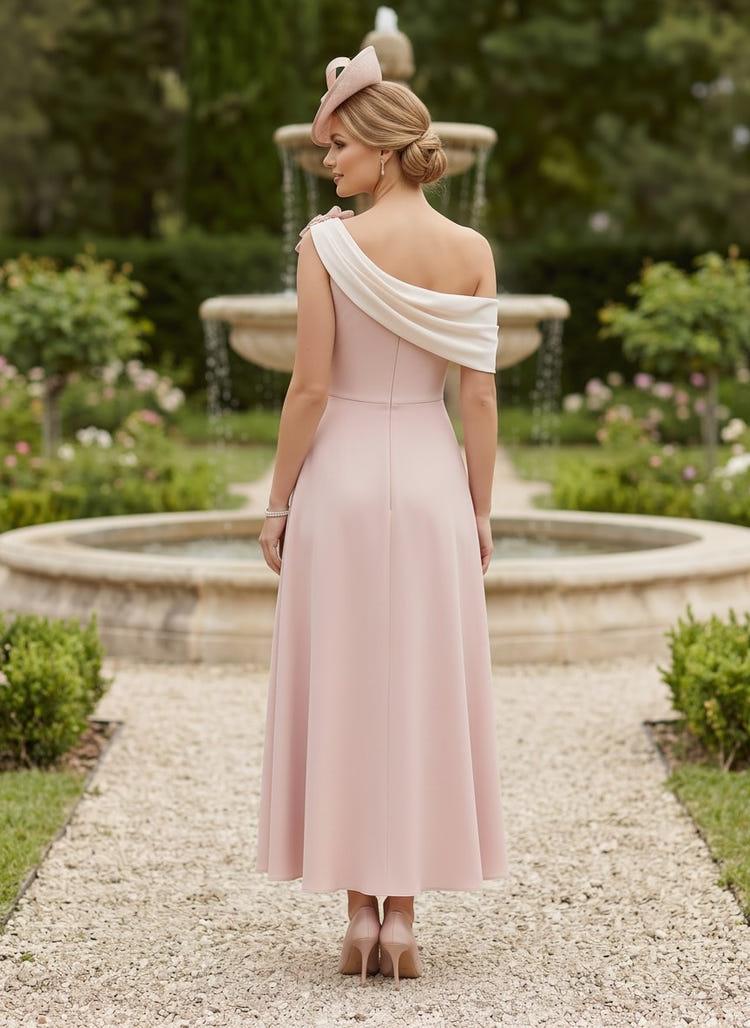Chiffon A-Line One Shoulder Mother of the Bride Dresses with Rhinestone