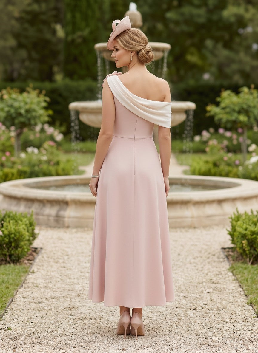 Chiffon A-Line One Shoulder Mother of the Bride Dresses with Rhinestone