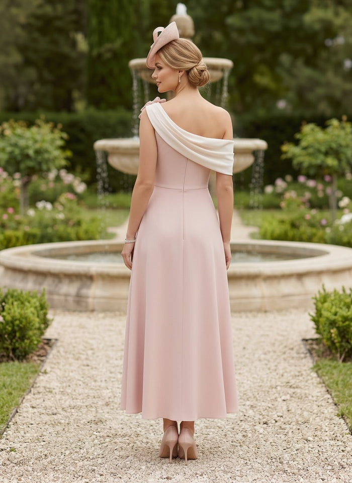 Chiffon A-Line One Shoulder Mother of the Bride Dresses with Rhinestone