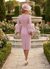 Jersey Bodycon Crew Neck Mother of the Bride Dresses with Feather