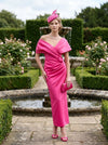 Satin Bodycon V Neck Mother of the Bride Dresses with Slit
