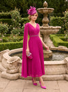 Chiffon A-Line V Neck Beaded Mother of the Bride Dresses