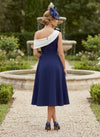 Satin A-Line One Shoulder Mother of the Bride Dresses with 3D Flowers
