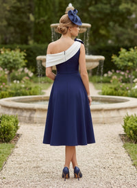 Satin A-Line One Shoulder Mother of the Bride Dresses with 3D Flowers