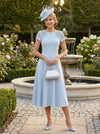 Jersey A-Line Crew Neck Mother of the Bride Dresses with Rhinestone