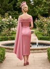 Satin Sheath Off the Shoulder Mother of the Bride Dresses with Sash