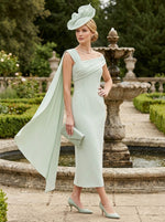 Satin Sheath Off the Shoulder Mother of the Bride Dresses with Sash