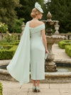 Satin Sheath Off the Shoulder Mother of the Bride Dresses with Sash