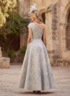 Jacquard A-Line One Shoulder Pleated Mother of the Bride Dresses