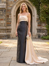 Satin Sheath Strapless Mother of the Bride Dresses with Wraps