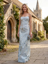 Jacquard Sheath Strapless Simple Mother of the Bride Dresses