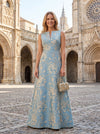 Jacquard A-Line Asymmetric Neck Simple Mother of the Bride Dresses