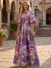 Jacquard A-Line Crew Neck Mother of the Bride Dresses with Pleated