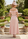 Satin A-Line Off the Shoulder Mother of the Bride Dresses with Wraps