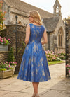 Jacquard A-Line Crew Neck Pleated Mother of the Bride Dresses