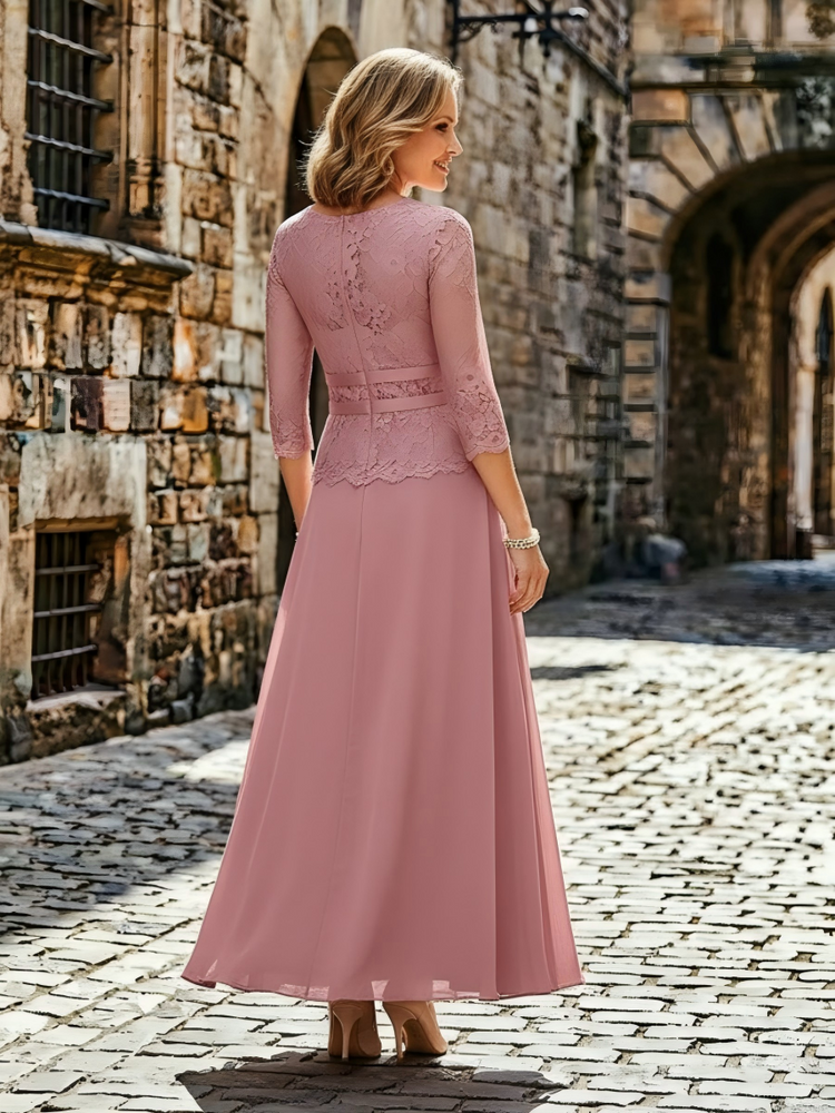 Chiffon A-Line Mother of the Bride Dresses with Lace Appliques