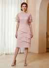 Chiffon Sheath Mother of the Bride Dresses with Lace Appliques