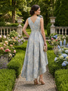 Jacquard High Low Mother of the Bride Dresses with 3D Flowers