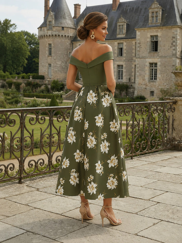 Jacquard A-Line Pleated Mother of the Bride Dresses