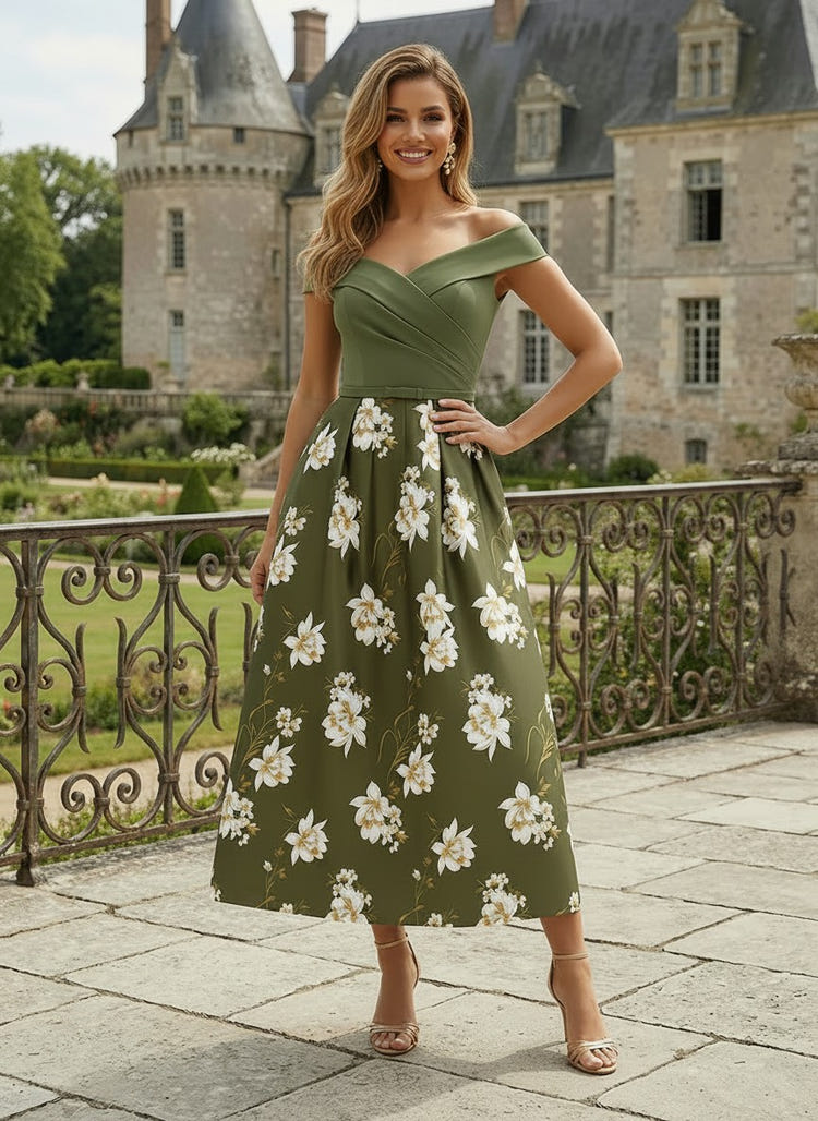 Jacquard A-Line Pleated Mother of the Bride Dresses