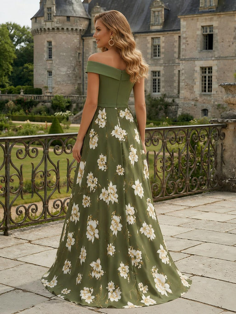 Jacquard Floor Length Pleated Mother of the Bride Dresses