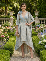 Jacquard High Low Mother of the Bride Dresses with Shawl