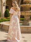 Jacquard A-Line One Shoulder Pleated Mother of the Bride Dresses