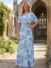 Mermaid Mermaid Crew Neck Floral Print Mother of the Bride Dresses