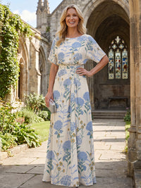 Mermaid Mermaid Crew Neck Floral Print Mother of the Bride Dresses
