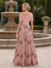 Tulle A-Line One Shoulder Mother of the Bride Dresses with Floral Embroidery