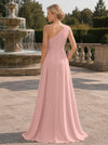 Chiffon Mermaid One Shoulder Mother of the Bride Dresses with Floral Embroidery