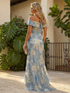Hi Lo Jacquard Mermaid Pleated Mother of the Bride Dresses