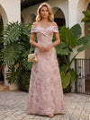 Jacquard A-Line Pleated Mother of the Bride Dresses