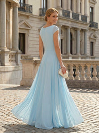 Chiffon Sheath V Neck Mother of the Bride Dresses with Rhinestone